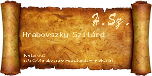 Hrabovszky Szilárd névjegykártya